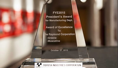 forklift awards, heubel shaw awards, accomplishments, RAYMOND awards