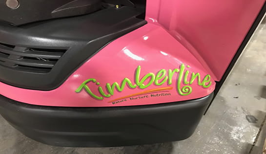 Heubel Shaw Cares, Pink Pallet, Forklifts, Timberline Live Pet Foods