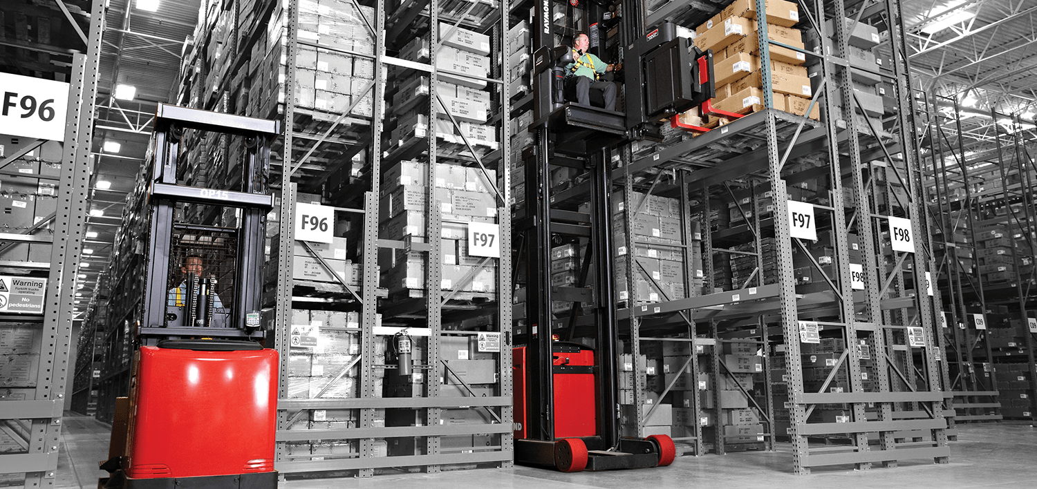 turret trucks, swing reach forklifts, raymond turret trucks