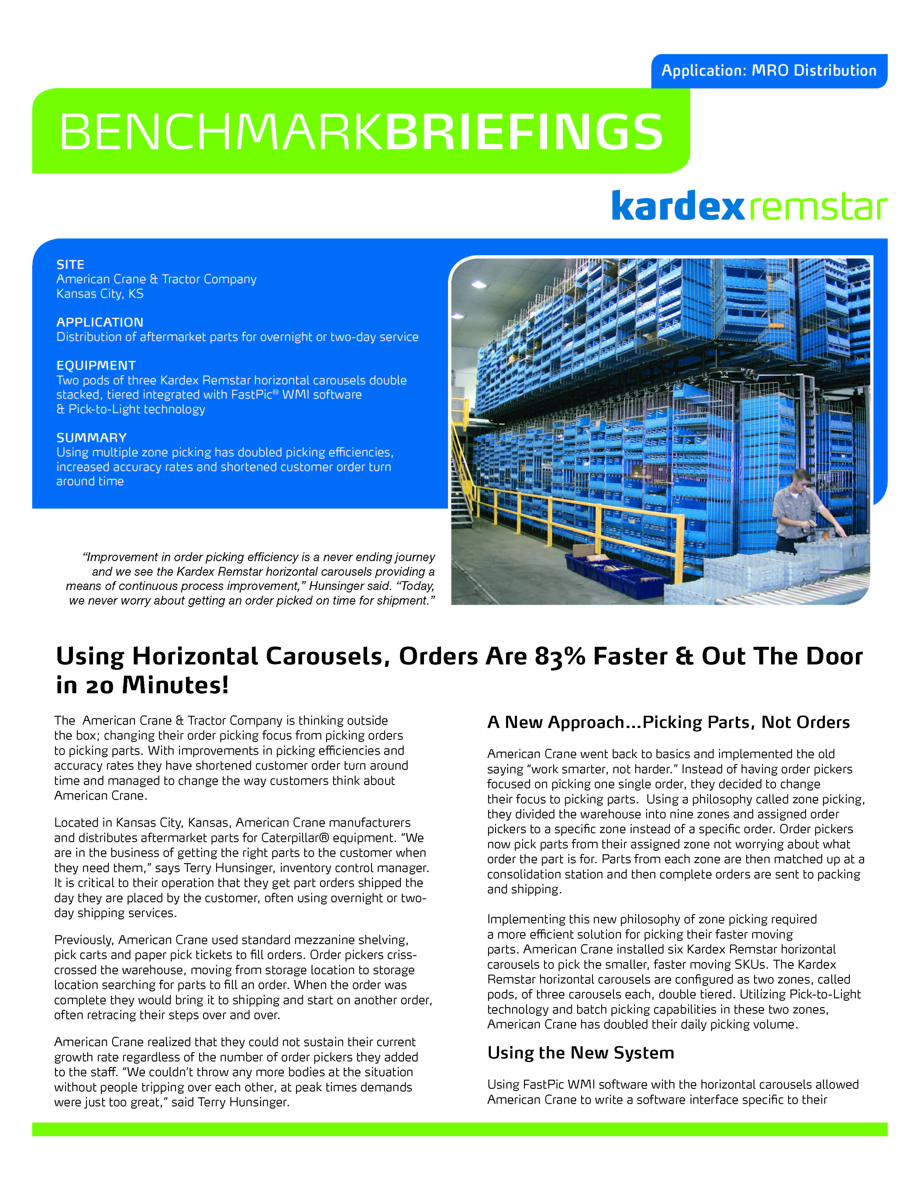 american crane, american crane & tractor, kardex remstar, kardex, remstar, kardexremstar, case study, vertical carousel, 